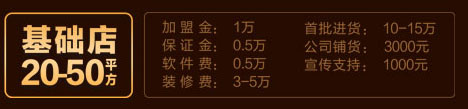 福坊珠宝不同的加盟店加盟费用分别是多少？