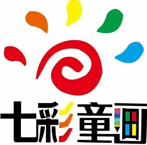 七彩童画少儿美术品牌logo