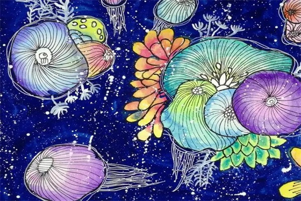 蓝色创意少儿美术