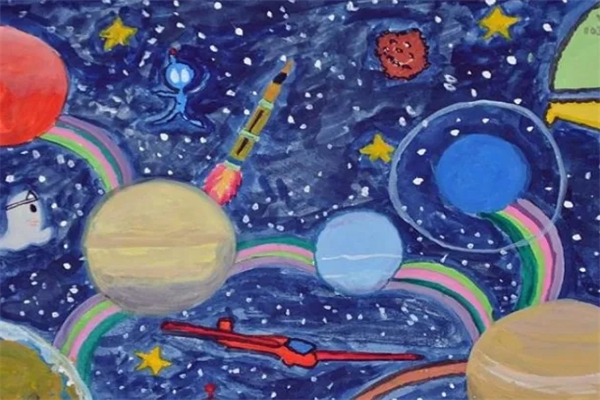 蓝色创意少儿美术