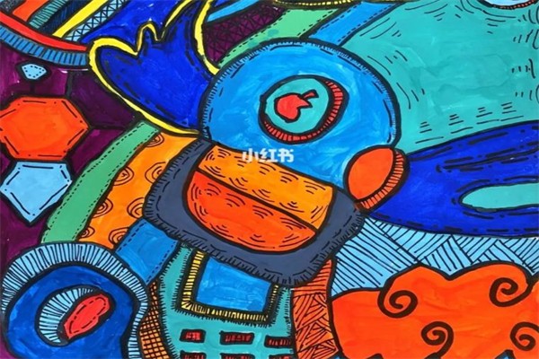 蓝色创意少儿美术