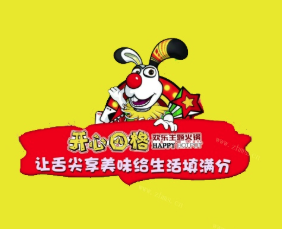 开心四格欢乐主题火锅品牌logo