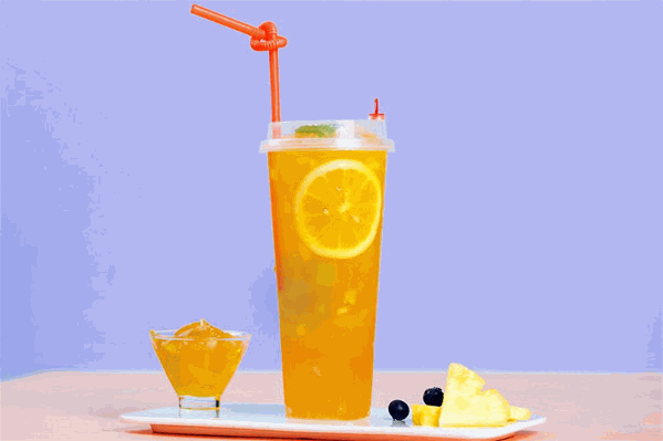 冰临橙下饮品